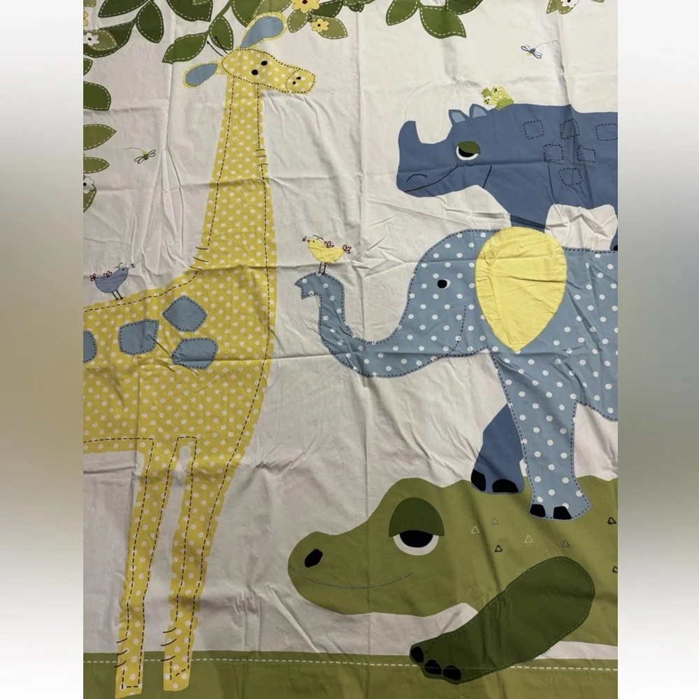 Pottery Barn Kids 100% Cotton Shower Curtain with Animal Appliqués